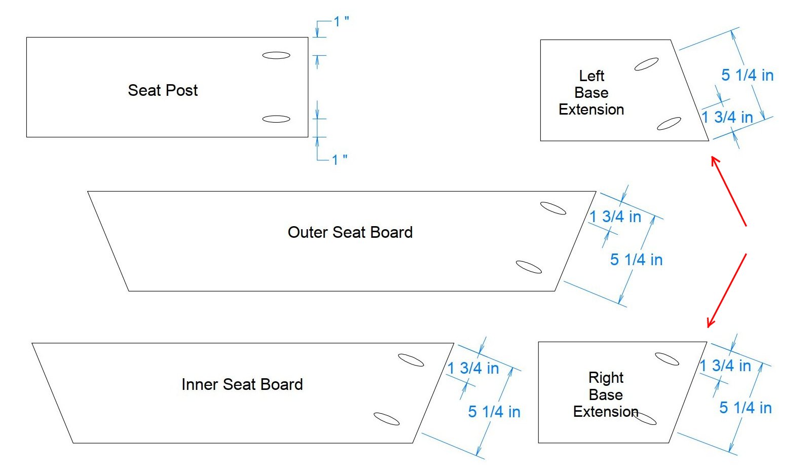 Drawings - Hole Layout - Seat Parts