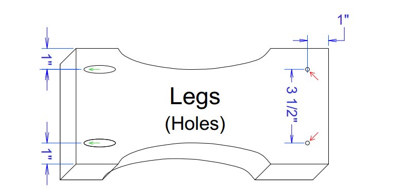 Parts Drawings - Legs Holes