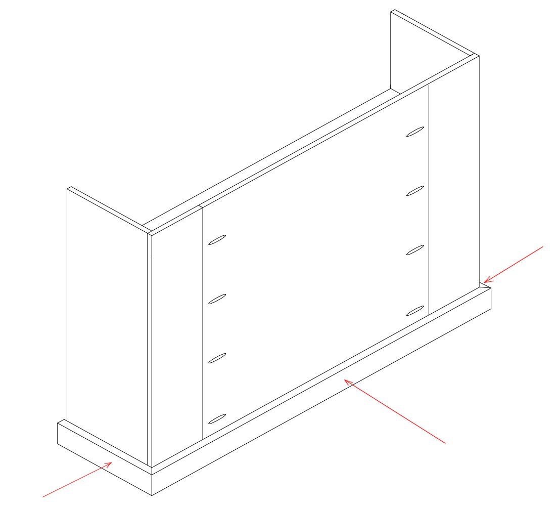 Assembly Drawing - Attach the Bottom Trim to the Front and Sides