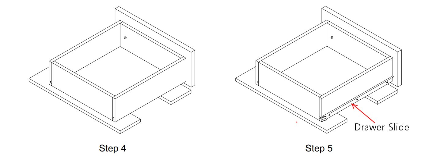 Assembly Drawing - Attach The Drawer Fronts