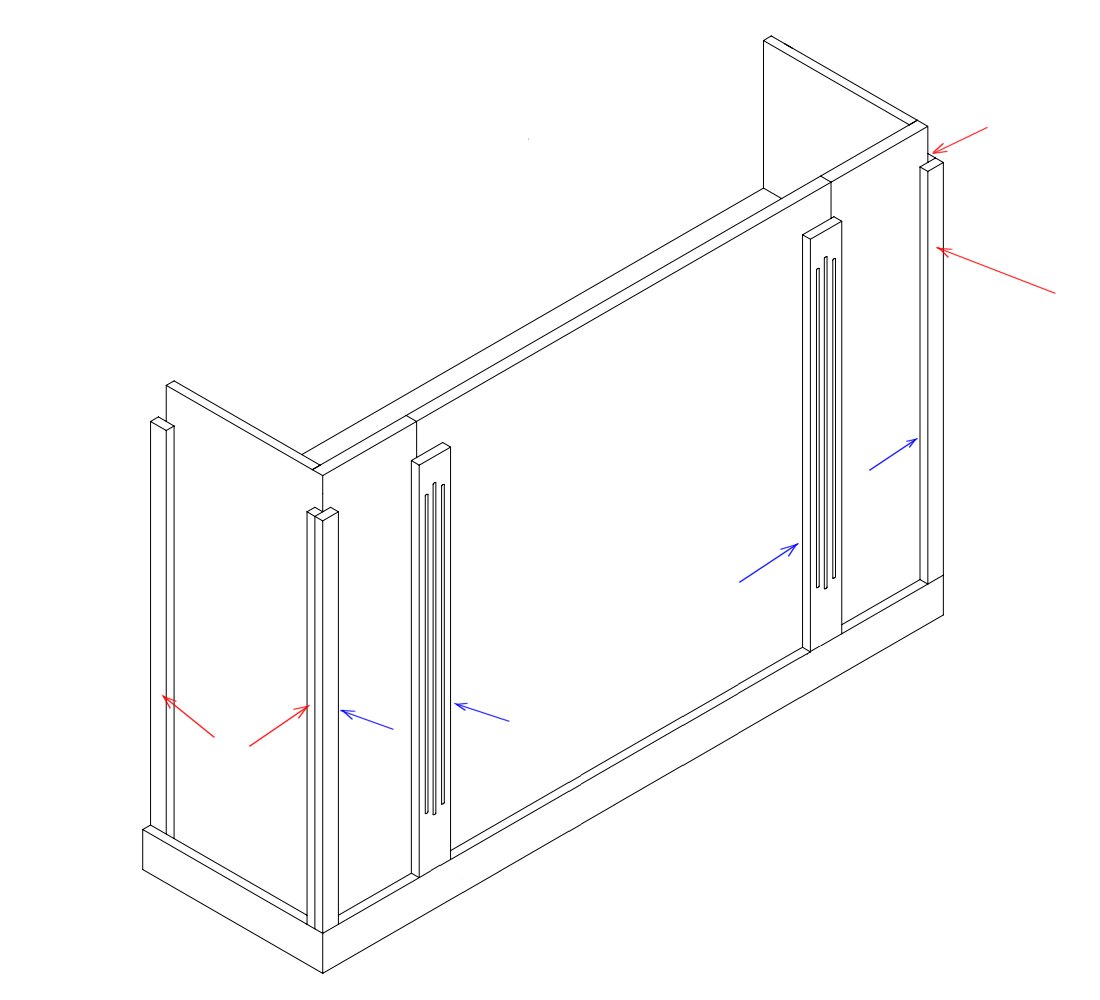 Assembly Drawing - Attach the Vertical Side and Front Trim