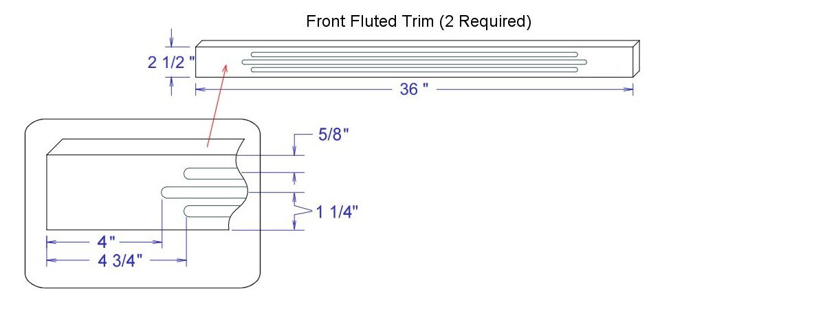 Front Fluted Trim Dimensions